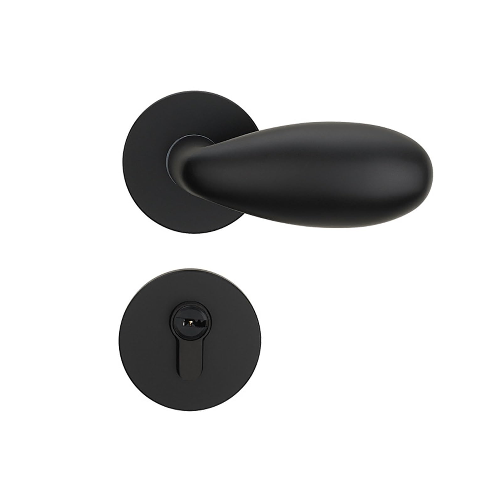 NYRXRYTCA Black Interior Door Lock Bedroom Silent Room Door Lock Egg Door Handle Household Lock Goose Egg Wood Door Split Lock
