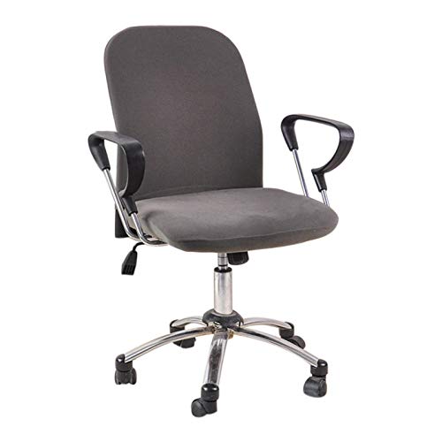 MOVKZACV Funda para silla de oficina, silla de computadora, universal, giratoria, estilo moderno, sencillo, elástica, lavable, respaldo alto, tamaño grande (silla no incluida) (gris)
