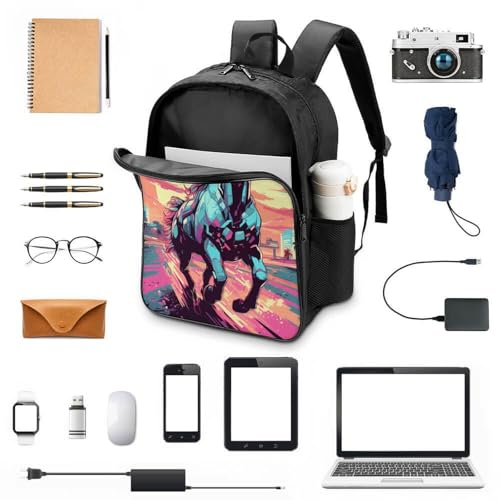Mochila escolar de caballo para guardería y preescolar impermeable de 40x28x16cm 4