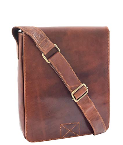 Sac à bandoulière homme Mayer en cuir marron idéal pour le bureau