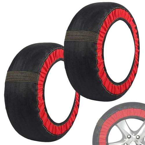 Calcetines para neumáticos de coche – Par de dispositivos de tracción de nieve para coche, fundas de nieve antideslizantes duraderas, solución elástica de agarre de invierno, protección de tela de