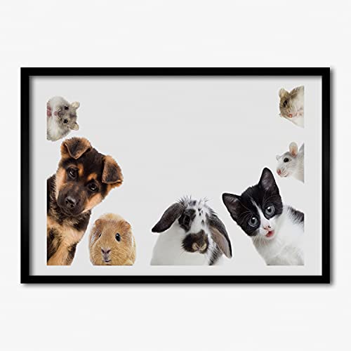 Tableau décoratif animaux domestiques 70x50 cm en MDF moderne