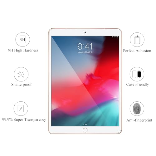 Image of Ailun 2Pack Screen Protector for iPad Pro 10.5 2017 iPad Air 3 2019 10.5 Inch Tempered Glass 9H Hardness Apple Pencil Compatible Ultra Clear Anti Scratch Case Friendly