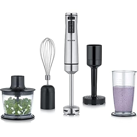 SEVERIN Batidora de mano con set prémium, negro/acero inoxidable Cover