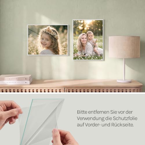WOLTU Bilderrahmen 28x35, 3er set, Kunststoff Fotorahmen mit Passepartout – Ansicht 4