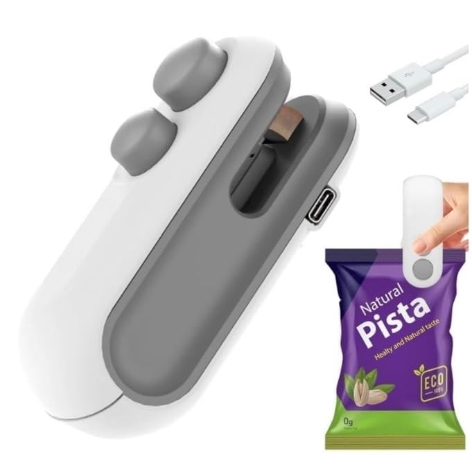 Image of EUFLORIA Portable Mini Sealing Machine, Handheld Packet Sealer for Food, Snacks, Chips, Fresh Storage, Plastic Bags Sealing Machine, Type C Charging Vaccum Sealers (S1)