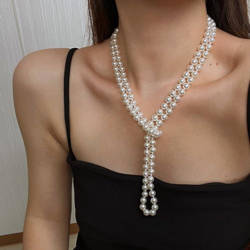 Image of Zeffy Pearl Necklace 4MM /6MM /8MM Dainty Round Imitation Pearl Choker Necklace Wedding Pearl Necklace Delicate Jewelry for Women Simple Bridesmaid Jewelry Gifts