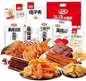 Wei Long Latiao snack gift package,A variety of spicy strips,spicy big gluten,spicy and spicy casual snacks,Delicious Chinese Snacks,convenience food 300g About 22 packets