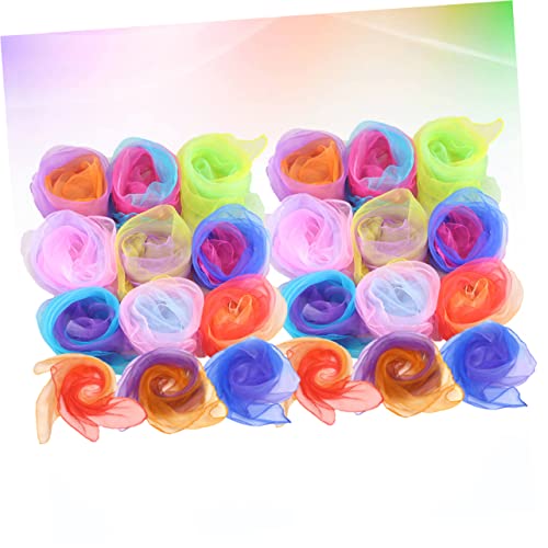 60cm Gradient Color Dance Scarves 24pcs Juggling Scarves for Kids Performance and Decorations Vibrant Sheer Fabric for Movement Activities Random Color4