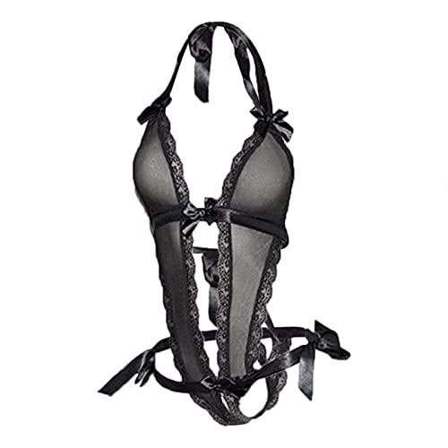 Body Lingerie Ouverte en Dentelle Blanche L | Ensemble Nuisette Transparente - 2