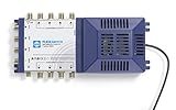 WISI FLEXSWITCH Multischalter DRS 0508 – 5-in-8 Stand alone Multiswitch mit Quad LNB Unterstützung für 8 Teilnehmer – Für DVB-T/T2, DVB-S/S2, DAB & UKW, silber