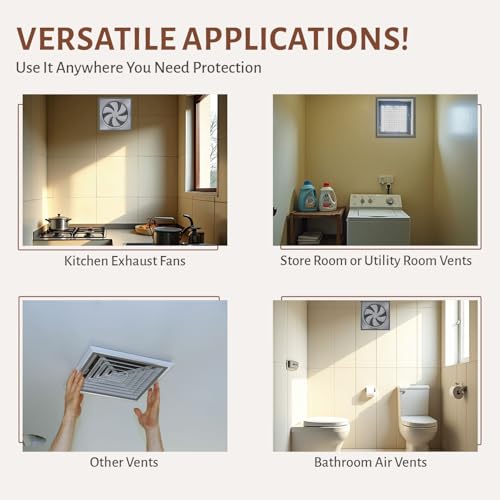 Image of TurtleGrip Mosquito Net for Bathroom, Kitchen Windows & Exhaust Fan | 120 GSM Fiberglass Mesh | Insect & Dust Barrier | Washable (Grey, 40x55 cm)