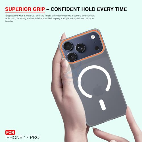 Image of AESTMO iPhone 17 Pro Back Cover | Slim Hard Shell | Matte Frosted Hard Back Translucent Back Cover for iPhone 17 Pro (Compatible with MagSafe Accessories) (Grey)