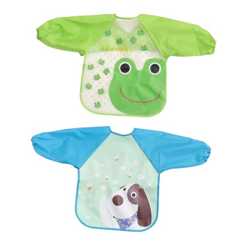 Toddmomy 2 piezas Delantal para Diseños de y Perro Comedor para Bebés Protección contra Líquidos para Menores de Años