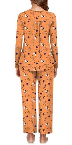 Women's Long Sleeve Pajama Sets, Plus Size 2 Piece Fall Lounge Sleepwear Ladies Pjs Sets With Pockets3