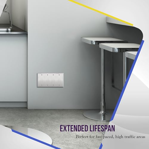 Enerlites 7704 Blank Device Metal Wall Plate, Corrosive Resistant, Size 4-Gang 4.50 Inch X 8.19", 7704, 430 Stainless Steel thumb #5