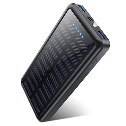Batterie Externe Solaire 52800mAh - 30W PD 3.0A USB-C, Charge Rapide Avec 3 Câbles, 7 Sorties, 2 Entrées, 15W Sans Fil, Lampe Torche LED