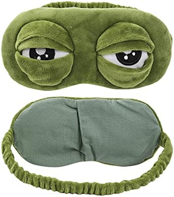 Máscara para dormir de viagem criativa unissex, estampa de sapo c...