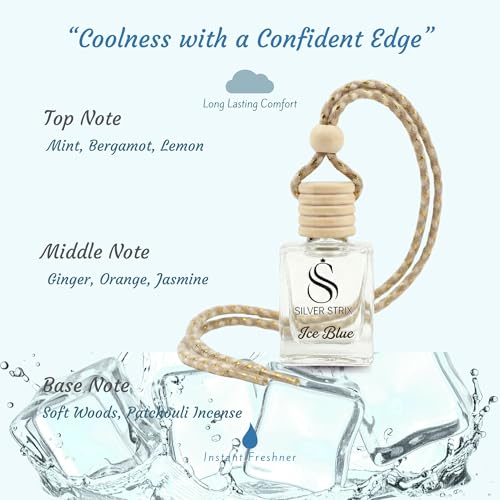 Image of Car Perfume Air Freshener | Long Lasting Fragrance for Car Interior | Premium Luxury Scent for Fresh & Pleasant Drive | Easy to Use Car Freshener for All Vehicles (Ice Blue)