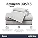 Amazon Basics 4 Piece Bed Sheet Set, 100% Cotton Jersey, Includes Super Soft, Flat and Fitted Sheets, Pillowcase, Queen, Light Gray, Solid