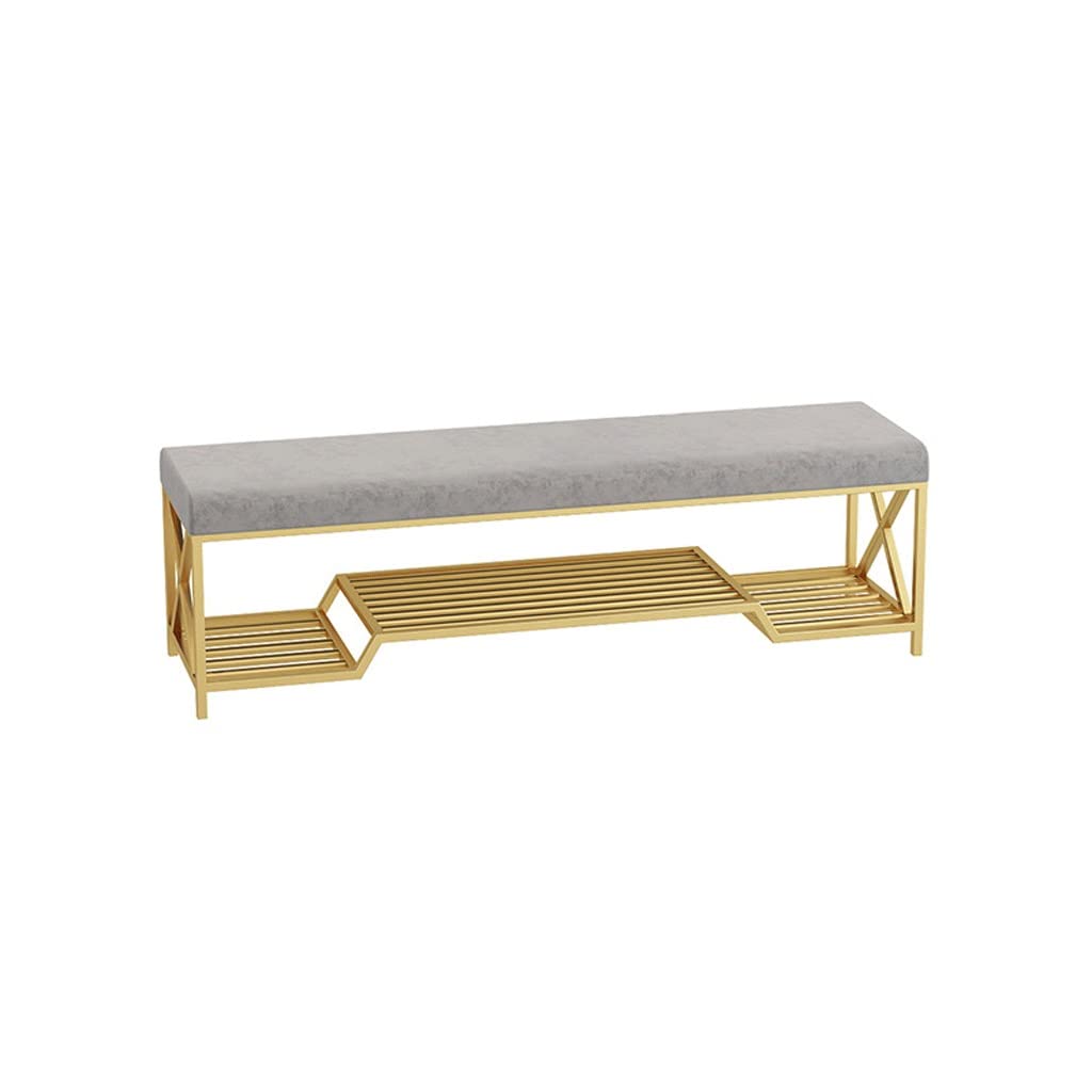 Banc à chaussures en fer forgé avec rangement pour couloir et salon