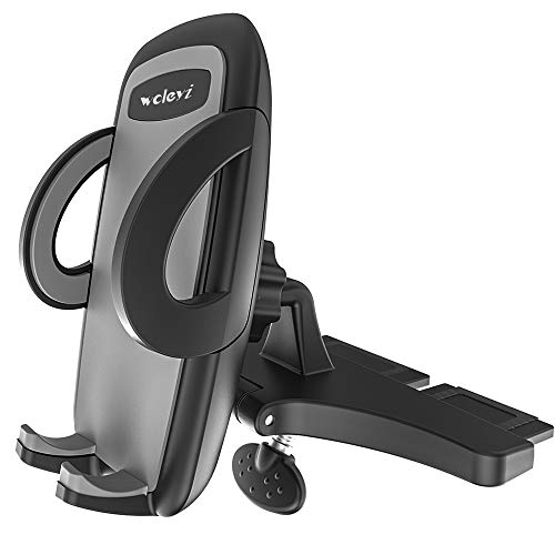 Soporte Movil Coche CD Ranura, woleyi Soporte Teléfono Car CD Slot, 360° Rotacion Porta Movil Mount para iPhone 11 Pro XS XR X 8 7 Plus, Samsung S10+ S10 S9+ S9 S8, Huawei p30 p20, Moto Smartphone etc