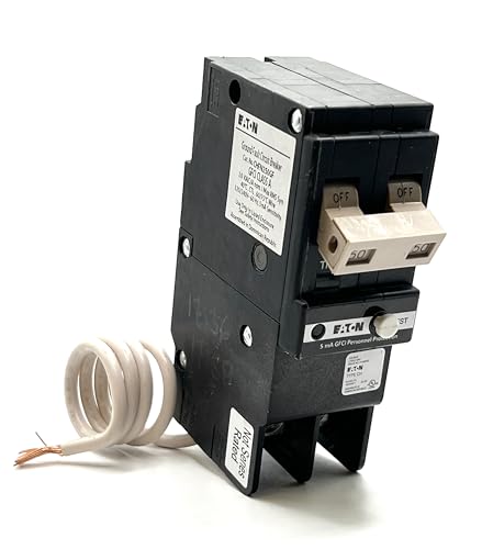 Eaton CHFN250GF 2 Pole 50A 120/240V 10kA Plug-in Circuit Breaker with Ground Fault Protection