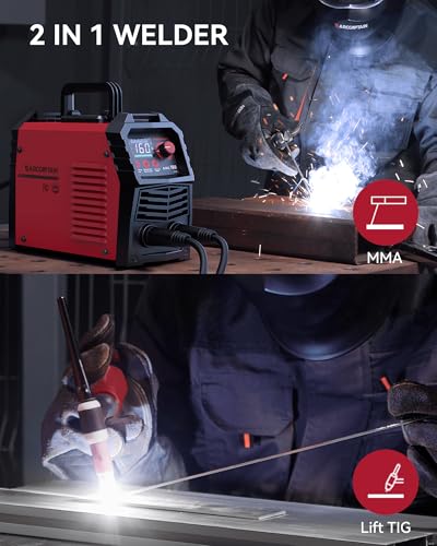 Image of ARCCAPTAIN Upgraded 110V /220V Stick Welder, [Large LED Display] 160A ARC /Lift TIG Welding Machine with Synergic Control, IGBT Inverter Portable MMA Welder Machine with Hot Start /Arc Force