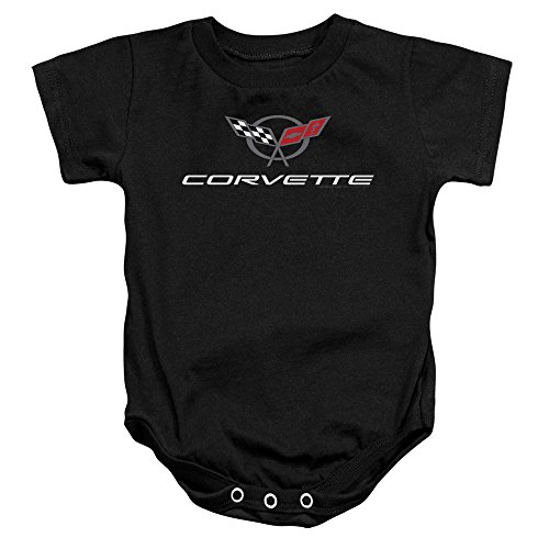 Image of Chevy Corvette Modern Emblem Unisex Baby Snapsuit Black Sm (6 Mos)