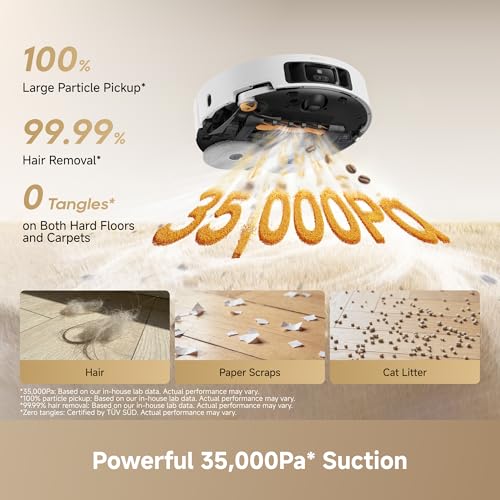 Image of DREAME L60 Pro Ultra Robot Vacuum and Mop with Auto-Empty, 35,000Pa Suction, Hot Water Mop Self-Cleaning, and Smart Obstacle Avoidance, White