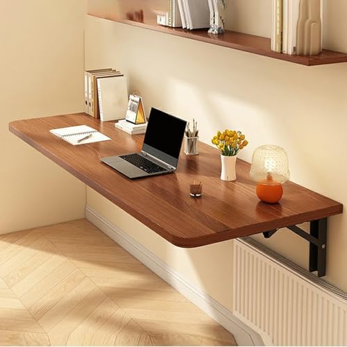 Fold Down Wall Mounted Desk - Space Saving Floating Table for Office, Home & Kitchen - Compact Folding Wall Shelf, Modern Workspace Solution, Easy Installation