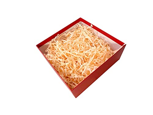 Image of Eco Sarras Confitti Shredded Paper Crinkle Grass Strips for Gift Tray Hamper Packaging, Box Filler, Basket Filler, Christmas Festival Decoration Paper (100 GM, Peach)