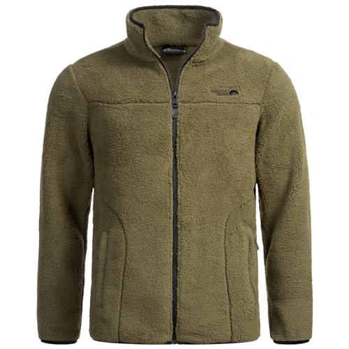 Arctic Seven Herren Fleecejacke (S-3XL) - Leicht, Flauschig, Atmungsaktiv, Hoher Kragen, Übergangsjacke Warme Jacke Männer - AS-335 Olive X-Large