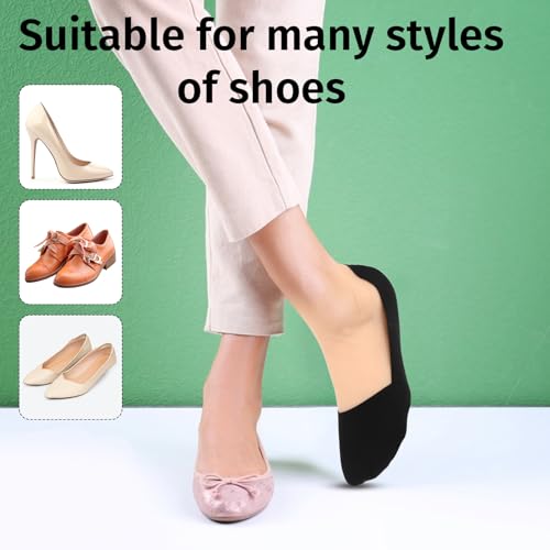 Image of Molain Thin No Show Socks Women 5-12, 6 Pairs Low Cut Liner Non Slip Socks for Women Footies Invisible Socks(Skin Color, Black)