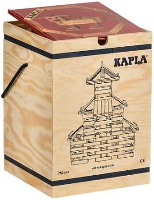 KAPLA Wooden Construction Set - 280 Building Planks in a Chest with Art Book - for Ages 3+
