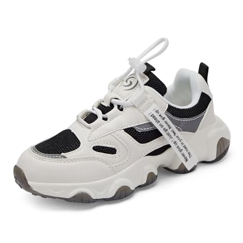 Chaussures de sport pour enfants garçons et filles baskets noires de running respirantes taille 34