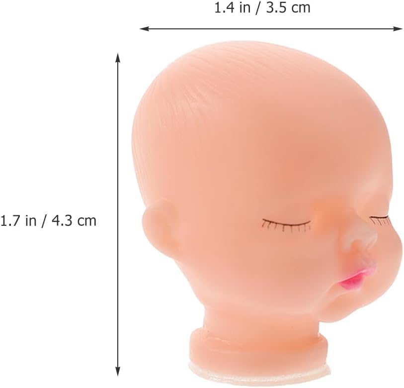 jojofuny 20Pcs Vinyl Doll Heads for Crafts Small 1.69In Keychain DIY Mini Doll Making Supplies for Hair Styling and Decorative Use