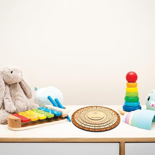Image of Webby Wooden Word Wheel Puzzle | Spin The Wheel to Construct Words | Captivating Montessari Educational Pre School Word Builder Toy for Kids