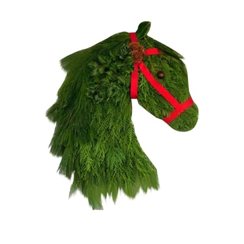 Weihnachtsdeko Wand Pferdekopf Skulptur Kranz Wandskulptur, Garten...