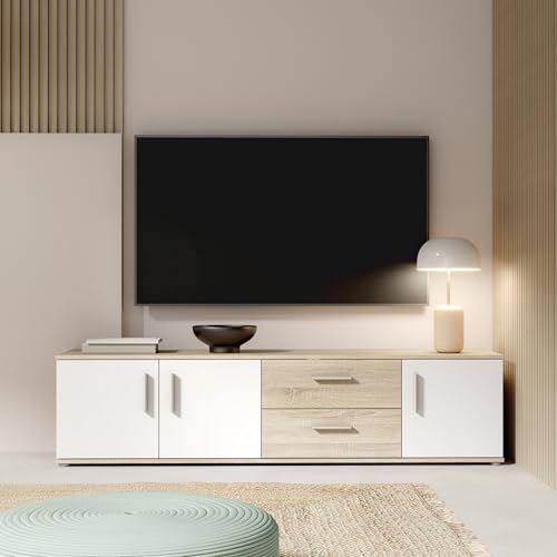 Forte IKOLI TV Schrank 180, modernes Lowboard mit 3 Türen und 2...