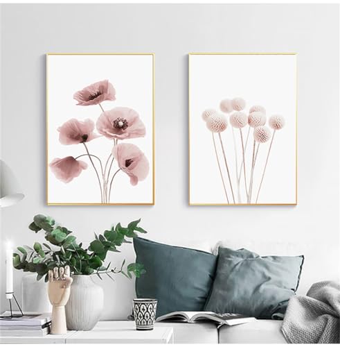Tableaux sur Toile Fleurie Décoration Murale Végétale Salon et Chambre 40x50cm Lot de 2