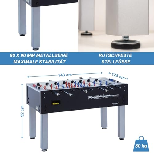 Garlando Kickertisch ITSF Master Champion, offizieller Turnier Fußballtisch,Wettkampf ITSF Spielstangen, robuster und stabiler 80 kg, Profi Tischfußball,Turnier-Tischkicker, Made in Italy, vormontiert – Bild 4