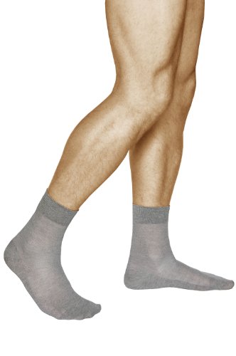 vitsocks Calcetines LINO Hombre (3 PARES) Muy Respirables de Verano Anti-Alérgicos ALGODÓN, gris, 42-43