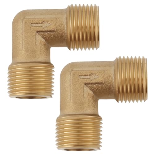 Create idea 2 Conectores de Latón con Codo de 90 Grados Y Rosca Macho de 16,5 Mm Adecuados para Compresores de Aire Sin Aceite