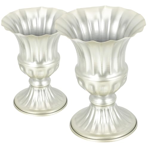 Yardenfun 2piezas Jarrones De Metal para Cementerio Jarrones para Flores De Cementerio Adorno para Maceta Jarrón Conmemorativo Decoración para Lápida