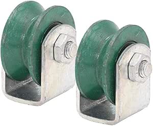 KUKUUU Lot De 2 Roulettes à Rainure En Nylon Robuste – Poulies Directionnelles Type C Pour Tube Rond – Idéal Machines Industrielles Et Chariots (80mm/3 Pouces)