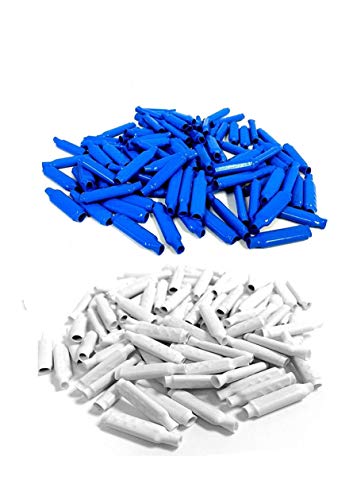 Low Votage Wire B Connectors with Filled Gel for Telephone Alarm Wire Crimp Bean Splice, Wet Blue 100pcs + Dry White 100pcs