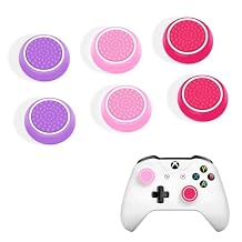 DLseego 6PCS Thumb Grips Caps for Xbox One X S PS5 PS4 PS3 PlayStation DualSense Switch Pro Wireless Controller Steam Deck, Soft Silicone Anti-Slip Button Cap Joystick Cover - Pink