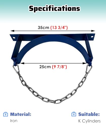 Support mural bouteille oxygène azote propane robuste diamètre 25,4cm - 3