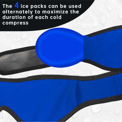Image of Wisdom Teeth Ice Pack Head Wrap Jaw Face Ice Pack with 4 Gel Packs for Wisdom Teeth Removal Extraction Toothache Pain Relief Facial Oral Surgery TMJ Tonsillectomy Recovery